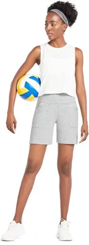 Miniatura 5 de BALEAF - Bermudas de correr para mujer, shorts largos deportivos de cintura alta con bolsillos