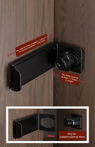 Miniatura 3 de Cerradura de puerta de 90 grados con llave, pestillo deslizante en ángulo recto para puertas de granero/armario/armario de apertura exterior