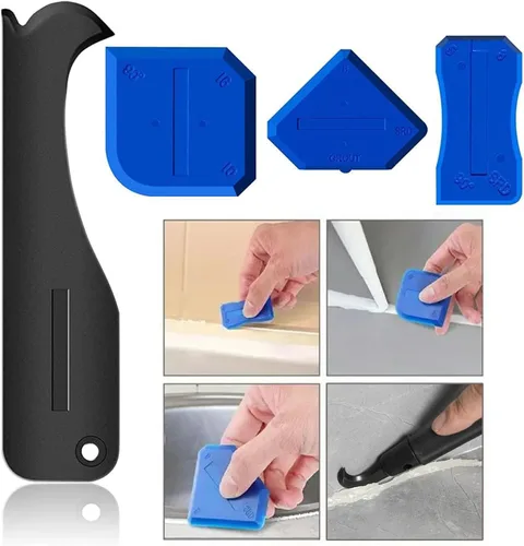 Miniatura 3 de Kit de herramientas de calafateo de silicona, herramienta de eliminación de calafateo 3 en 1 y raspador sellador con 5 almohadillas alisadoras