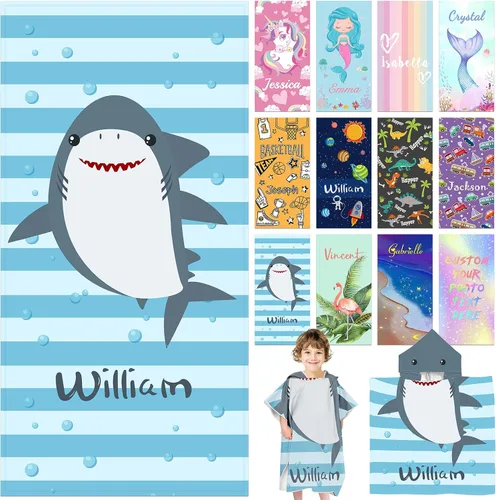 Miniatura 22 de Toallas de playa personalizadas para niños, toallas de playa personalizadas con nombres, regalos personalizados para niños pequeños, niñas