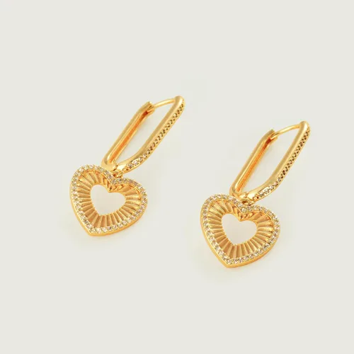 Miniatura 5 de MEVECCO - Aretes de argolla para mujer, chapados en oro de 14 quilates, delicados, con forma geométrica de cono triangular