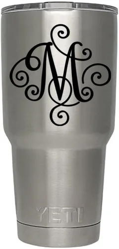 Miniatura 7 de Monogram - Calcomanía troquelada/vinilo adhesivo. Haga clic para opciones de color/letra. Disponible en cuatro colores y todas las letras de la A