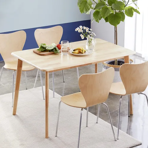 Miniatura 10 de Livinia Canberra 47.2" Mesa de comedor rectangular de madera/Mesa de cocina de roble malayo moderno de mediados de siglo (roble natural) Solo mesa