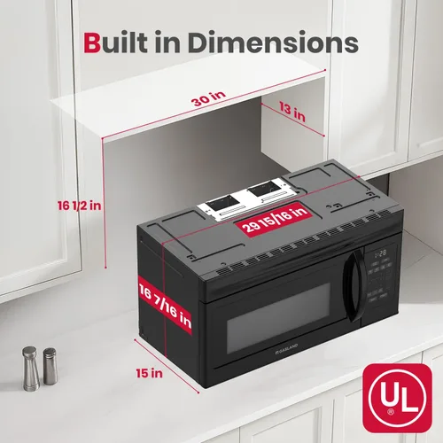 Miniatura 7 de GASLAND Horno microondas de 30 pulgadas, gran capacidad de 1.7 pies cúbicos, se adapta a platos familiares, 1000 W con 10 niveles de potencia