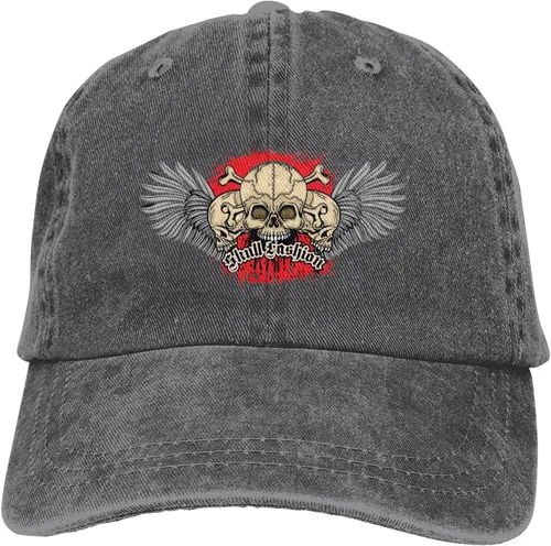 Miniatura 9 de Cowboy Hat Trendy Hats for Man and Women Djustable Four Season Outdoor Baseball Cap of Hell Skull with Angel Deep Heather
