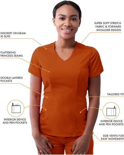 Miniatura 3 de Adar Pro - Conjunto moderno de ropa quirúrgica atlética para mujer, Camiseta quirúrgica moderna con cuello en V y pantalones quirúrgicos de yoga