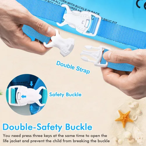 Miniatura 4 de Chriffer - Chaleco salvavidas para niños de 30 a 55 libras, flotadores con arnés de hombro con alas de brazo para niños y niñas de 2, 3, 4, 5, 6, 7