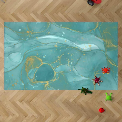 Miniatura 14 de TOMWISH - Alfombra abstracta pintada a mano en blanco y negro con pintura dorada, sala de estar, dormitorio, decoración de suelo, alfombra