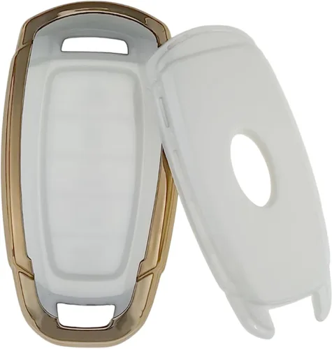 Miniatura 4 de Funda para llavero REPROTECTING TPU compatible con Hyundai Palisade 2020 2021 2022 2020-2023 Elantra (arranque sin llave de 5 botones) (Negro/Blanco)