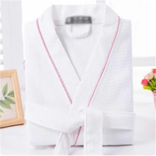 CZDYUF - Bata de baño de algodón de color sólido para hombre pijama casual y cómoda para parejas señoras bata de servicio en el hogar color B talla