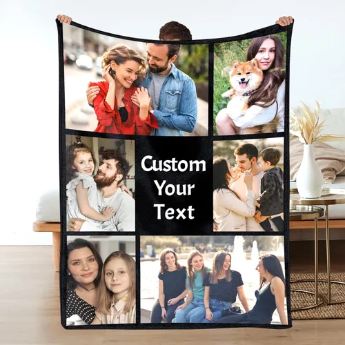 Miniatura 60 de Manta personalizada con foto/texto, manta con imagen personalizada, regalos de amor, regalos personalizados para parejas para novio, novia, esposa