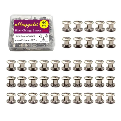 Miniatura 16 de 50 Juegos M5*6 Negro Pistola Kit de Tornillos Chicago Remaches de Cuero Tornillos Remaches Chicago Botones de Tornillos DIY Acabado de Cuero