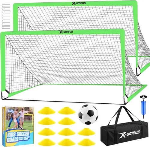 Miniatura 8 de Kids Soccer Goals for Backyard Set of 2, 4 x 3 ft/6 x 4 Toddler Soccer Goal Training Equipment with Soccer Ball, Cones, Pop Up Soccer Net for Kids