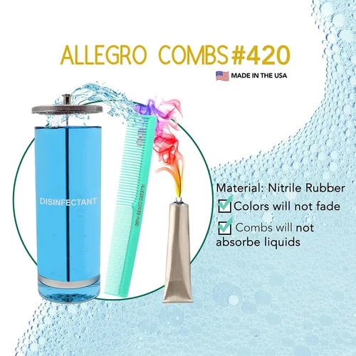 Miniatura 4 de Allegro Combs Peines de corte para peluqueros 420, peine para barba, bigote, para hombres, mujeres, niños pequeños, trenzados, separación del Menta