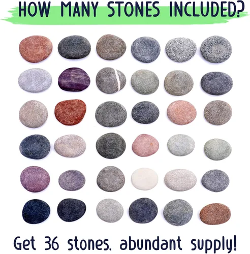 Miniatura 5 de ROCART 12 rocas grandes para pintar, rocas planas de 1.5 a 2.0 pulgadas para artes y manualidades, rocas de río lisas naturales para pintura, rocas
