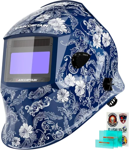 ARCCAPTAIN Casco de soldadura con pantalla de visualización grande, capucha de soldadura auto oscurecimiento con claridad óptica superior 1/1/1/1,