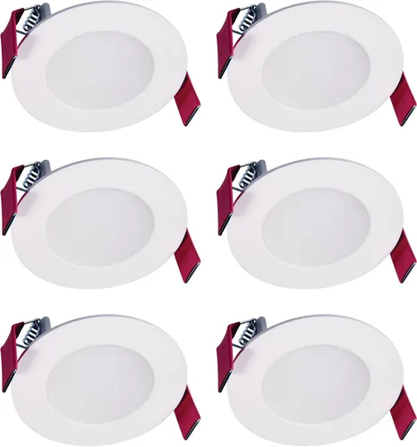 HALO HLB - Lámpara empotrable LED sin lata de 3 pulgadas, 500 lúmenes, 5CCT seleccionable 2700K-5000K, IC/hermético, clasificación húmeda, borde