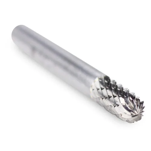 BHA Broca de herramienta giratoria de carburo de tungsteno con extremo de radio de cilindro para contornear y desbarbar de metal, doble corte con