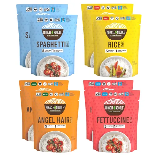 Miniatura 11 de Miracle Noodle Angel Hair Shirataki - Fideos Konjac listos para comer, aptos para dieta cetogénica, paleo, veganos, sin gluten, bajos