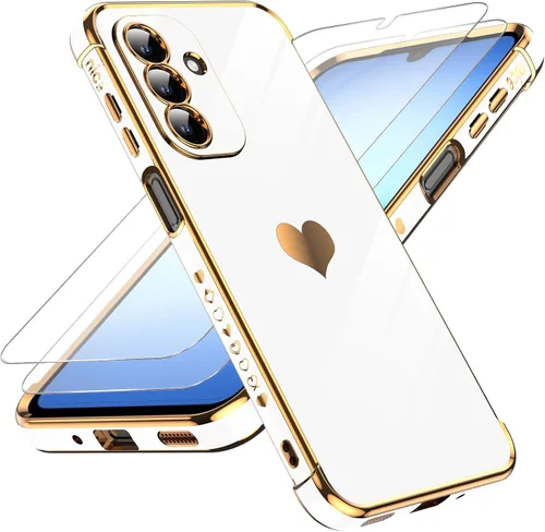 Miniatura 57 de LeYi for Moto G 5G 2025 Case: with Tempered Glass Screen Protector [2 Pcs]+ Full Camera Lens Protection,Love Heart Plating Cute Luxury Soft TPU