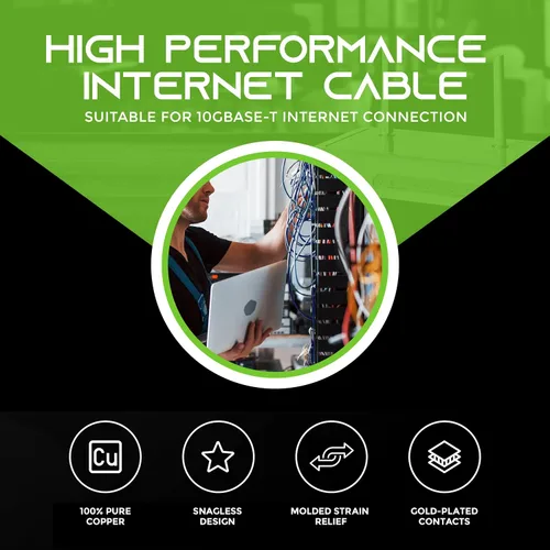 Miniatura 2 de GearIT Paquete de 20 cables de conexión Cat6 de 1 pie, cable Ethernet Cat 6 sin enganches, flexible y suave, serie Preimum, color azul