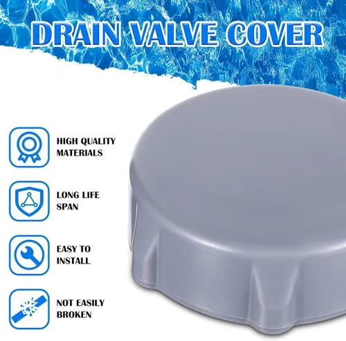 Miniatura 4 de Tujoe Tapón de válvula de drenaje de repuesto P6H1158 de plástico, compatible con piscinas, modelo P01006, tapa de válvula de drenaje gris