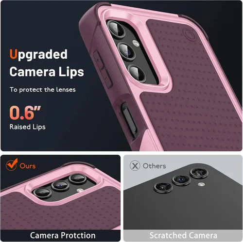 Miniatura 6 de Asuwish Funda protectora para Samsung Galaxy A14 5G con protector de pantalla de vidrio templado y accesorios de celda, protección de doble capa