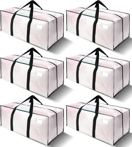 Miniatura 23 de VELVETSURE - Bolsas de almacenamiento extragrandes y de alta resistencia para mudanza, con asas y cremalleras, correas de mochila, asas grandes