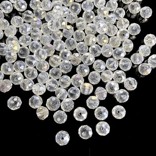 Miniatura 11 de Jmassyang Briolette Rondelle - Cuentas de cristal facetadas de 0.315 in para hacer joyas, pulseras, collares, aretes (negro, 250 unidades)