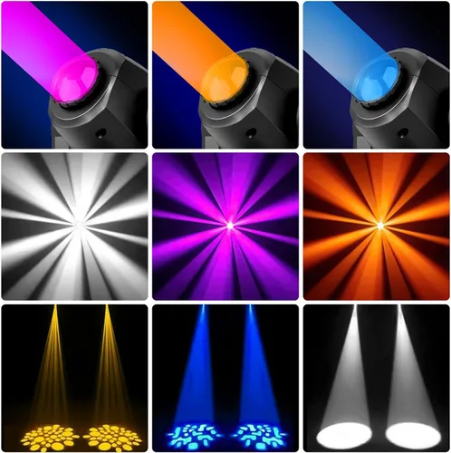 Miniatura 4 de Luces de escenario, luces de cabeza móvil, 8 gobos, 8 colores, 11 canales, 60 W, focos DMX 512 con sonido activado para boda, DJ, fiesta, escenario