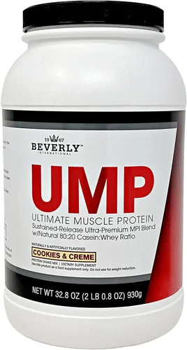 Beverly International UMP Proteína en polvo, galletas y crema. Proporción única de suero y caseína que construye músculo magro. Fácil de digerir.