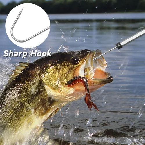Miniatura 6 de SANLIKE Telescopic Fishing Gaff Aluminum Pole with Nonslip Rubber Handle Stainless Steel M8 Screw Hook Gris