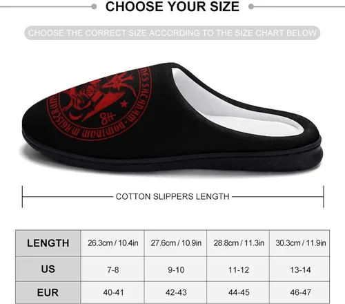 Miniatura 2 de Zodiac Baphomet - Pantuflas de algodón para hombre, de espuma viscoelástica, lavables, antideslizantes, para casa