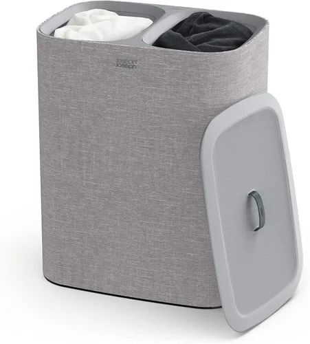 Miniatura 9 de Joseph Joseph Tota Trio - Cesto separador para ropa sucia de 90 litros/23.8 galones con tapa, 3 bolsas de lavado extraíbles con asas - Negro Azul