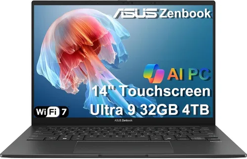 Miniatura 10 de ASUS Zenbook 14 AI PC portátil con pantalla táctil, Intel Ultra 9 285H, 32GB DDR5, 1TB SSD, 14" FHD+ OLED, 16-Core (> i9-13900H), retroiluminación