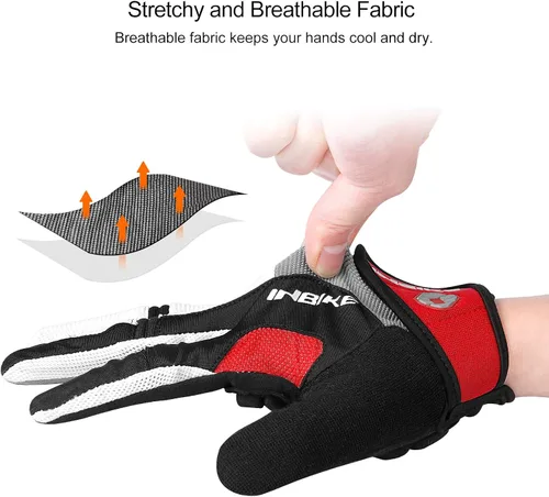 Miniatura 3 de INBIKE Guantes de bicicleta con pantalla táctil, guantes de bicicleta de montaña acolchados de gel para hombre