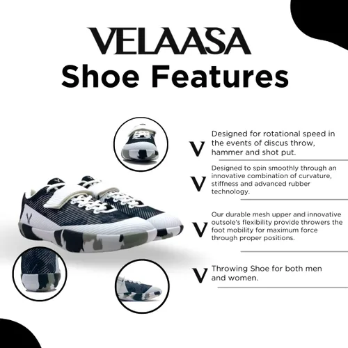 Miniatura 2 de VELAASA Piedras Zapatos de lanzamiento Zapatos de tiro de disco para hombres y mujeres Zapatos de tiro y jabalina para correr Equipo