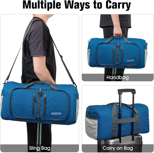 Miniatura 5 de G4Free, bolsa plegable, de lona, para viajar, liviana, de 22 pulgadas, para equipaje, deportes, gimnasio