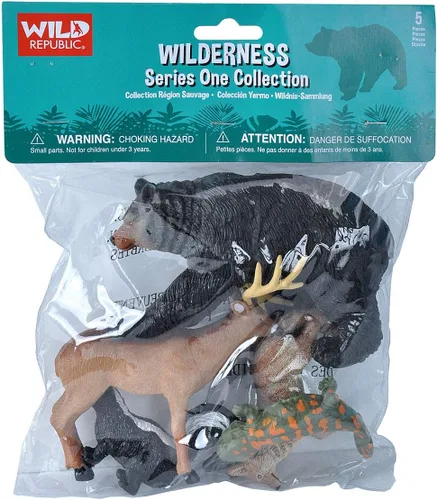 Miniatura 2 de Wild Republic Zorrillo, oso negro, ciervo, coyote, salamandra, regalos para niños, juguetes educativos, bolsa de plástico silvestre, 5 piezas