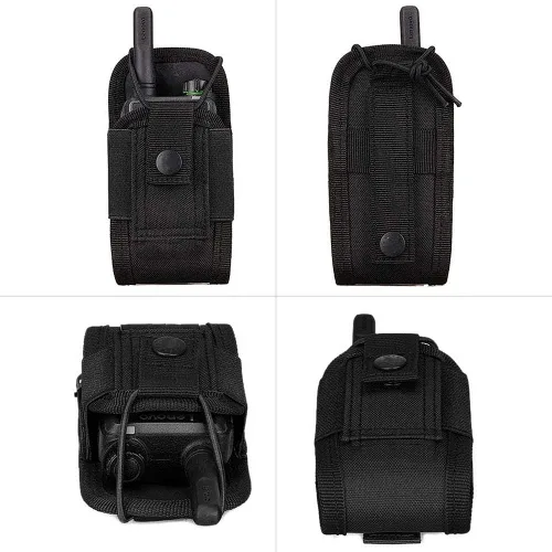 Miniatura 7 de Molle - Funda de radio para walkie talkie para cinturón de servicio, funda de radio, bolsa de intercomunicación táctica de caza (1 paquete, negro)