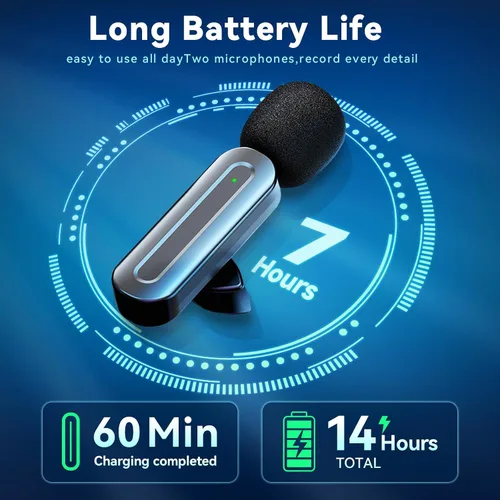Miniatura 4 de Micrófonos inalámbricos Lavalier 3 en 1 para iPhone, Android, USB-C, Cámara, Chip de reducción de ruido incorporado, Plug-Play, Mini micrófono 2.4G