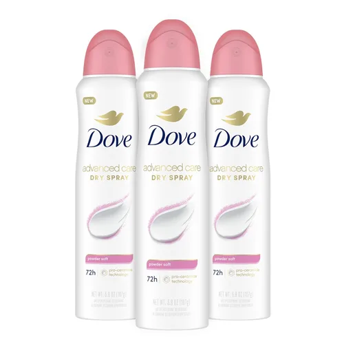 Dove Advanced Care desodorante antitranspirante en polvo suave 3 unidades para ayudar a reparar la barrera cutánea después del afeitado desodorante