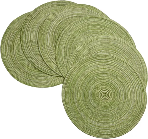Miniatura 2 de Juego de 6 manteles individuales redondos trenzados, lavables de 15 pulgadas, manteles individuales redondos para mesa de cocina, manteles