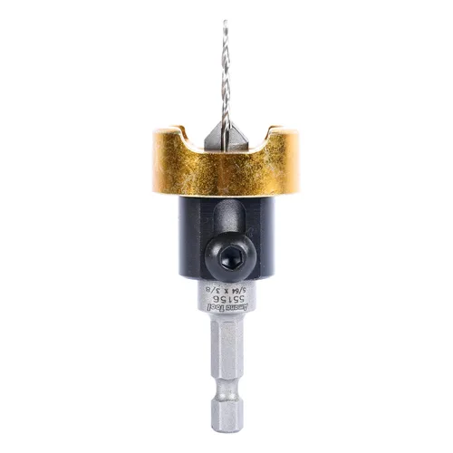 Miniatura 9 de Amana Tool Avellanador de 82 grados con broca cónica y tope de profundidad ajustable, 55155, 1/2 D x 3/16 D de broca x vástago hexagonal
