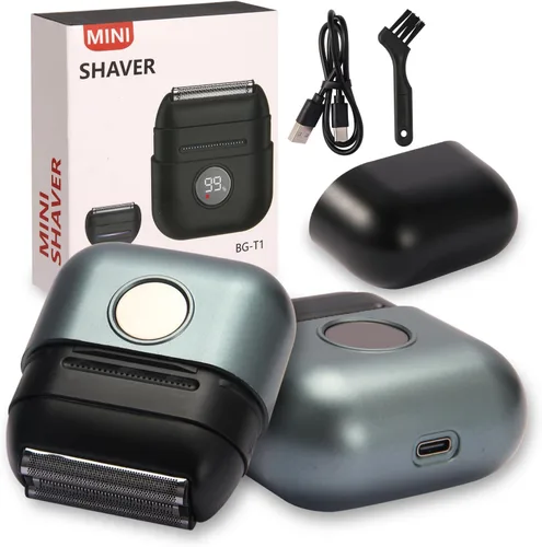 Afeitadora de aluminio para hombres y mujeres, maquinilla de afeitar eléctrica con 2 cuchillas de precisión, recargable por USB, IPX6, impermeable,