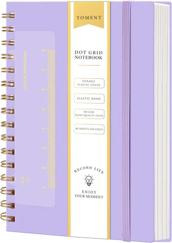 Miniatura 24 de Cuaderno de espiral de cuadrícula de puntos, tamaño A5, 160 páginas, cuaderno de papel grueso, cuaderno de plástico de tapa dura de 5 x 7 pulgadas