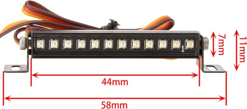 Miniatura 3 de DKKY SCX24 - Barra de luz de techo para AXIAL SCX24 Bronco C10 JLU Gladiator Deadbolt 1/24 RC Crawler Upgrades, 12 cuentas + 8 modos de iluminación