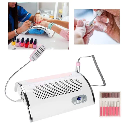 Miniatura 4 de Aspiradora 3 en 1 para secadora de uñas, dispositivo de curado para manicura + ventilador de extracción de polvo para diseño + luz LED, herramienta