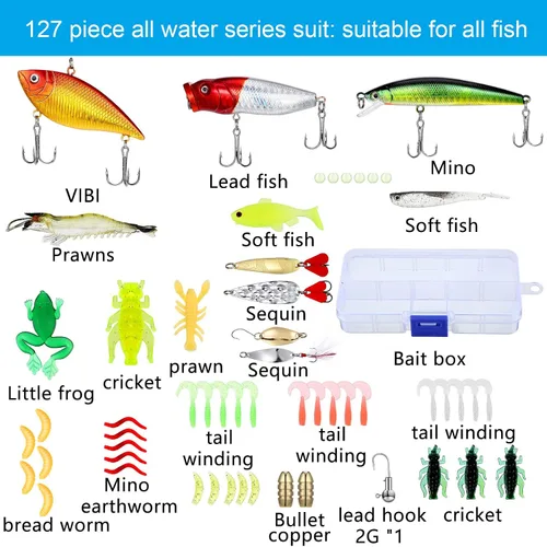 Miniatura 2 de Sosation 134 Piezas Herramienta de Pesca Herramienta de Pesca y Equipo Regalo para Adultos, Removedor de Anzuelos, Kit de Alicates, Mochila Caqui