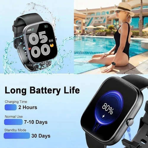 Miniatura 6 de Reloj inteligente para hombres y mujeres (respuesta/hacer llamadas), reloj inteligente con pantalla HD de 1.91 pulgadas, monitor de ritmo